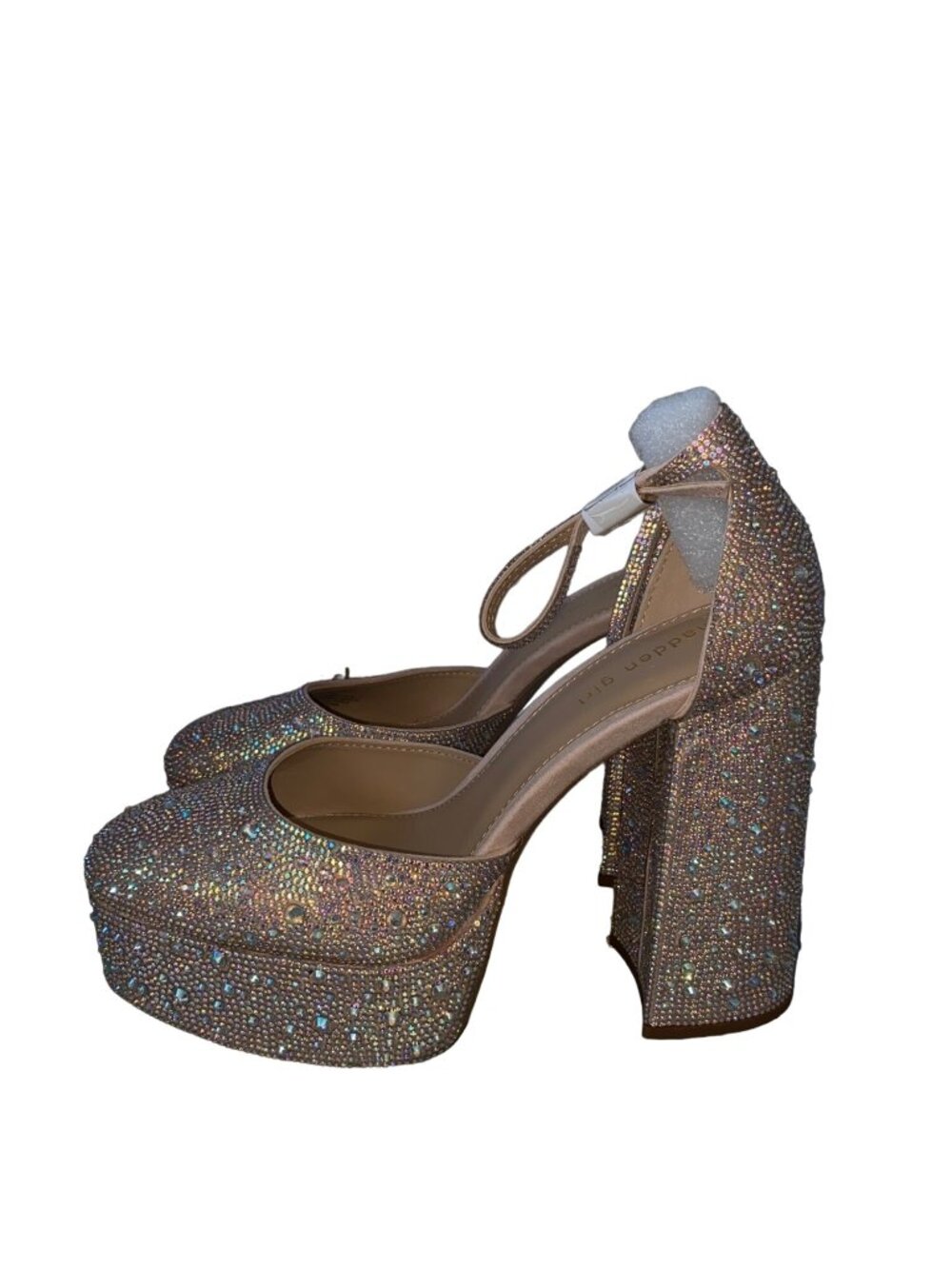 Madden Girl Womens Dion Rhinestone Two Piece Platform Pumps Blush Size 10 NIB